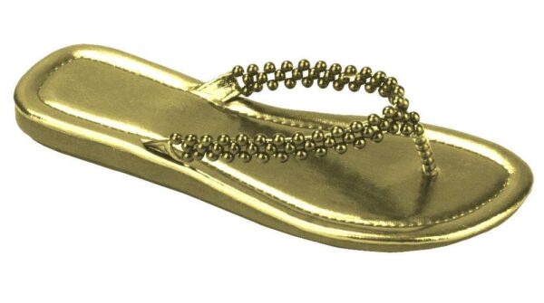 Womens beaded straps vintage flats gold flip-flop sandals