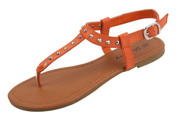 Womens fashion flat sandals with studs
